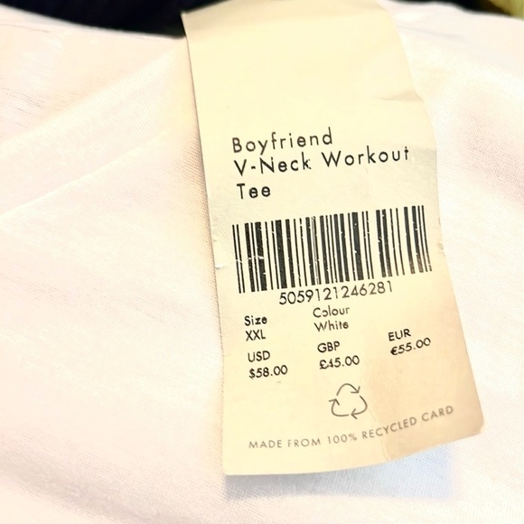 NWT,Sweaty Betty Boyfriend V-Neck Workout Tee-Shirt, White,Gym T-Shirt,Size XXL - Picture 3 of 9